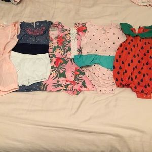 Carters - 5 rompers/dress with 2 bloomers